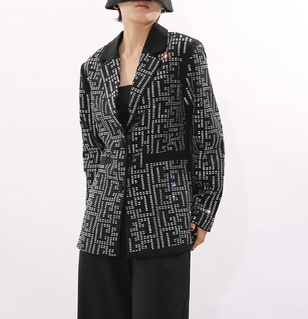 Crystal-Studded Tailored Blazer – NOVA
