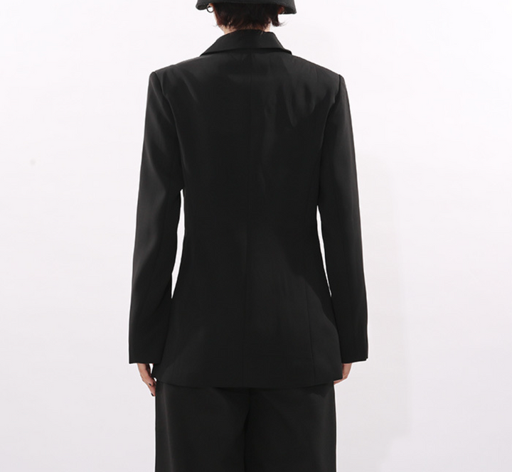 double-breasted blazer with white floral embroidery – ROSELYN