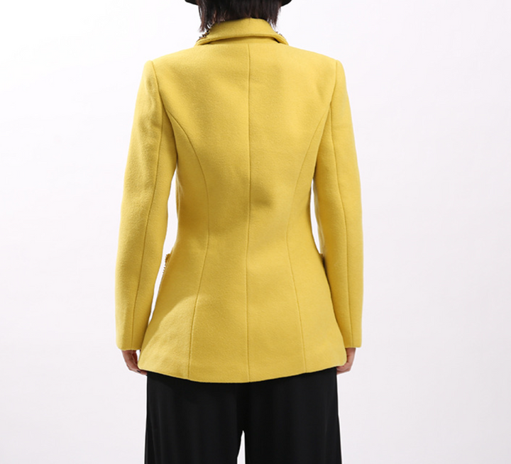 embellished tailored blazer with statement collar – AURELIA
