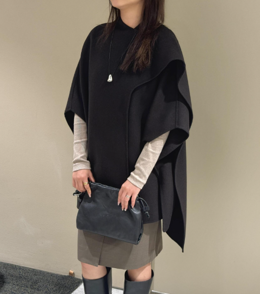 belted wool cape coat with sculpted panels – CAMELIA