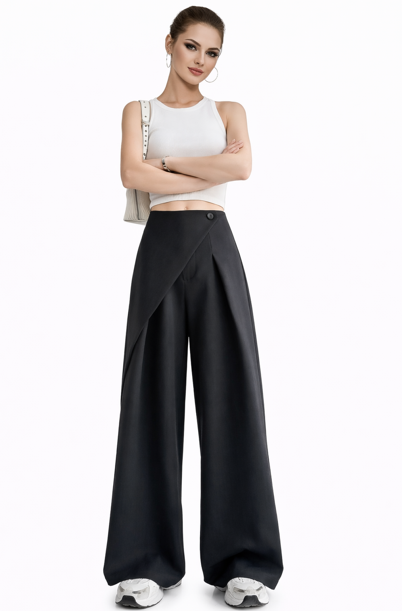 wrap-front wide-leg trousers – VERA
