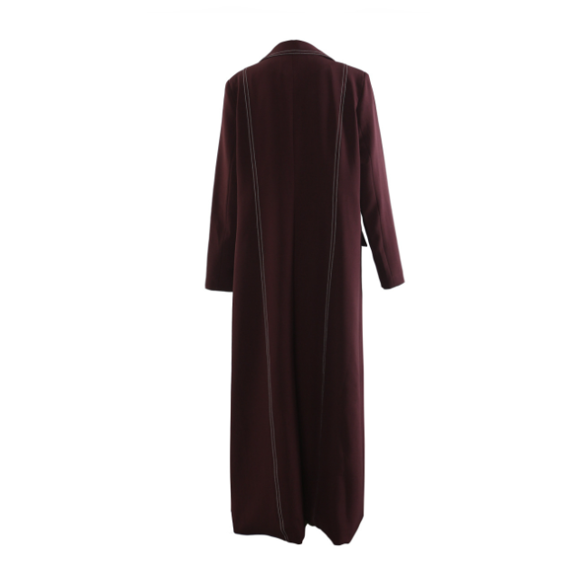 tailored longline blazer coat with contrast stitching – MAROONÉ