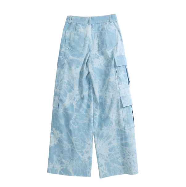 tie-dye cargo wide-leg pants – AZURA