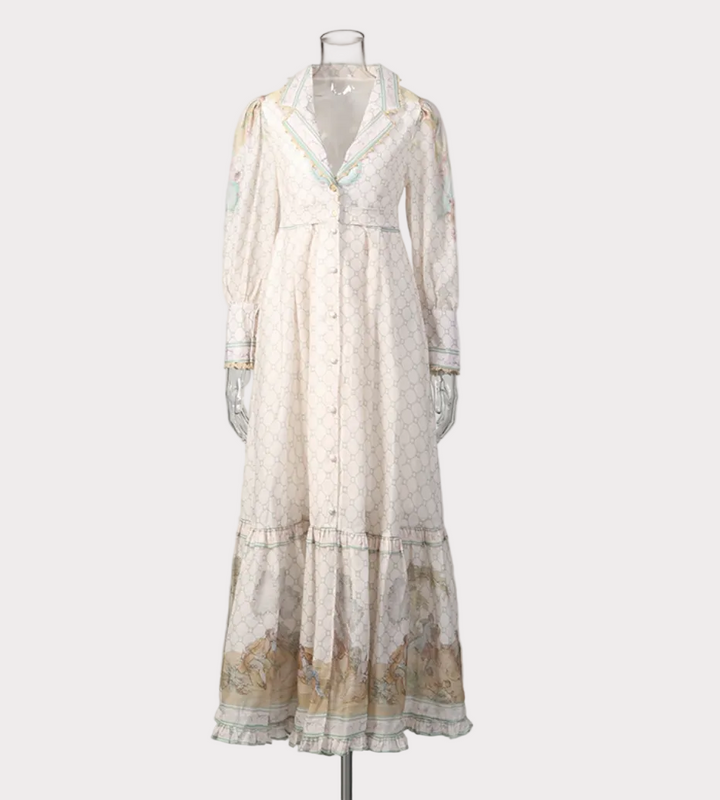 floral print ruffle hem shirt maxi dress – WHISPER