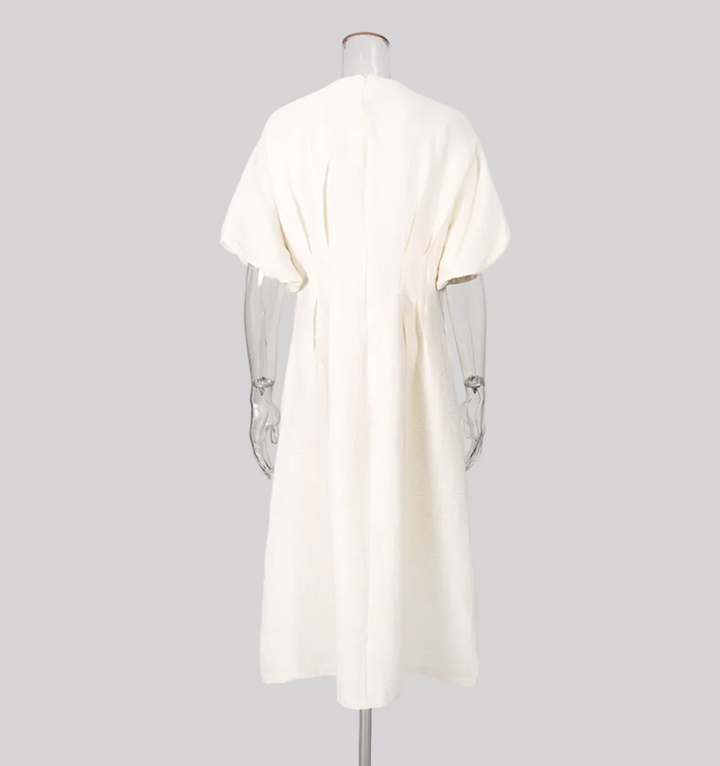 embellished puff sleeve A-line midi dress – ORBIT