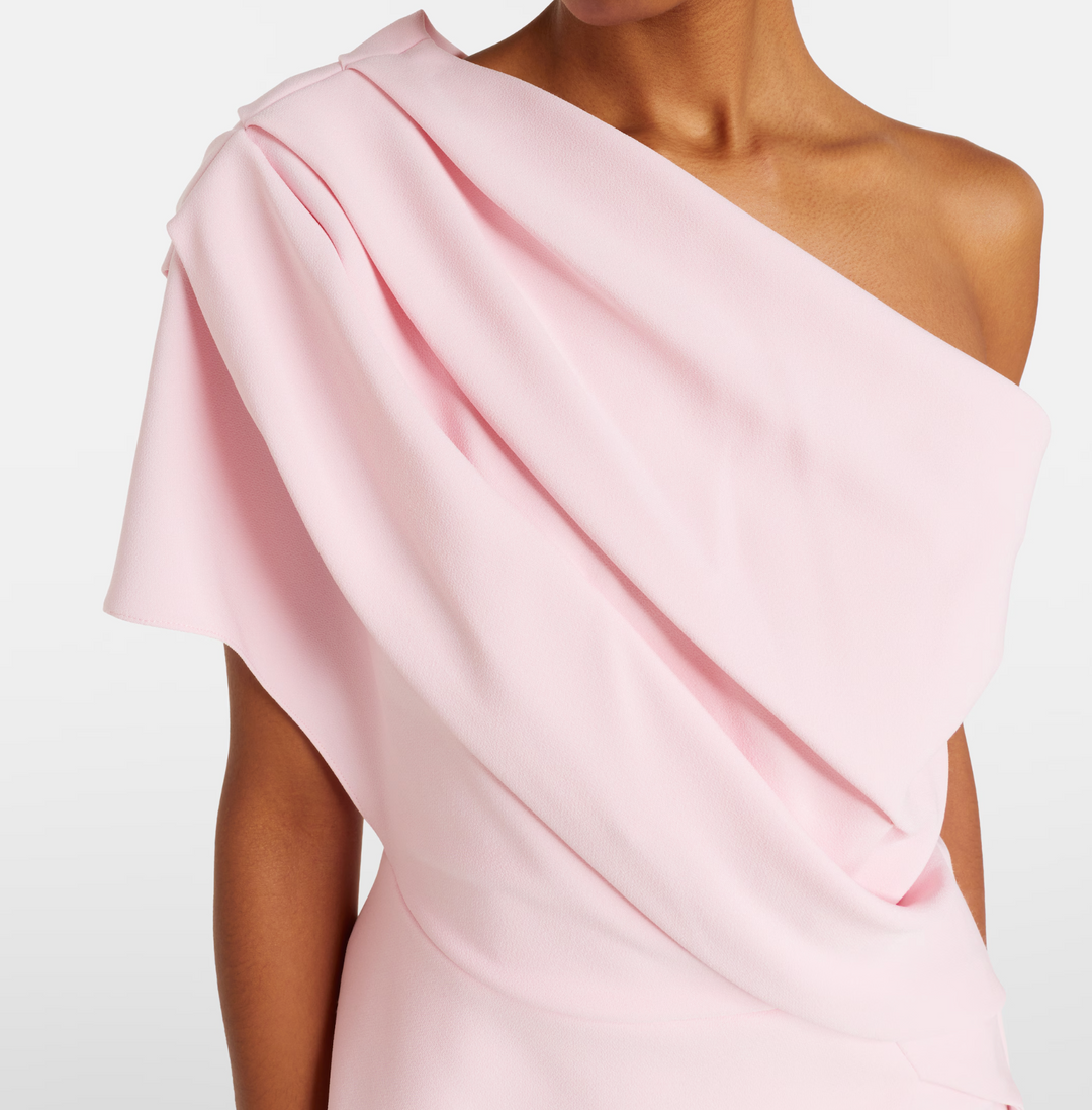 Blush One-Shoulder Draped Gown - Seraphina