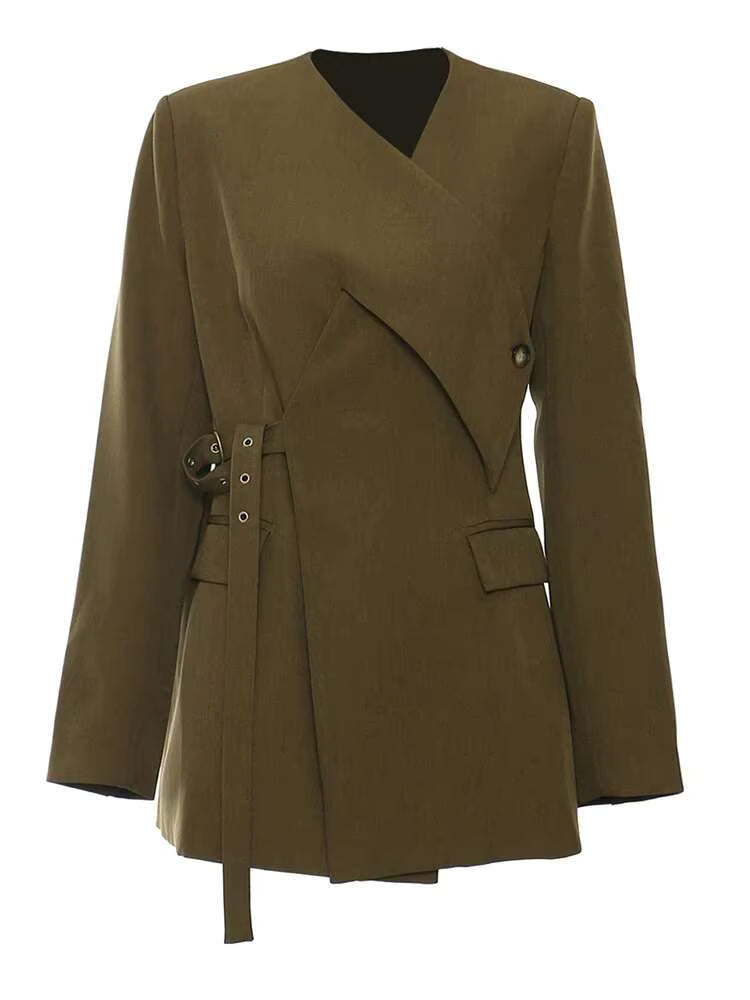 Geplooide top met uitlopende mouwen en maxi-rok set met tailleband – Rosiny 