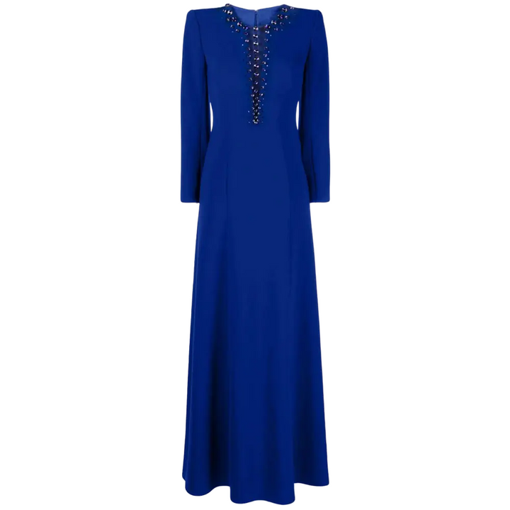 crystal-trim keyhole gown – Zikiya