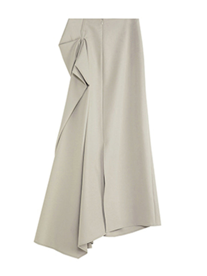 draped maxi skirt with side gather - Whan