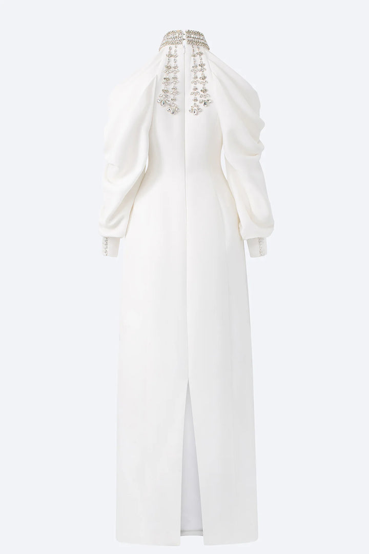 strapless beaded dress with little tail - ZOSIA