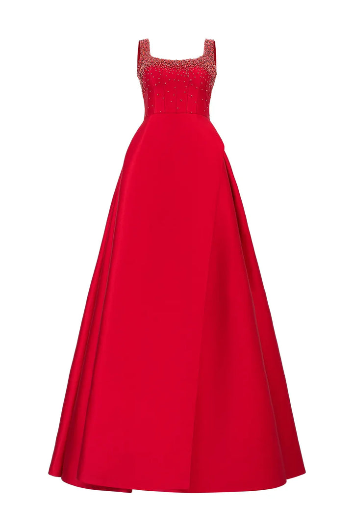 Embellished Sleeveless Gown with A-line Skirt - NOVA