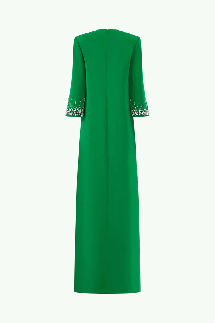 embellished crew-neck column gown – Rolaan
