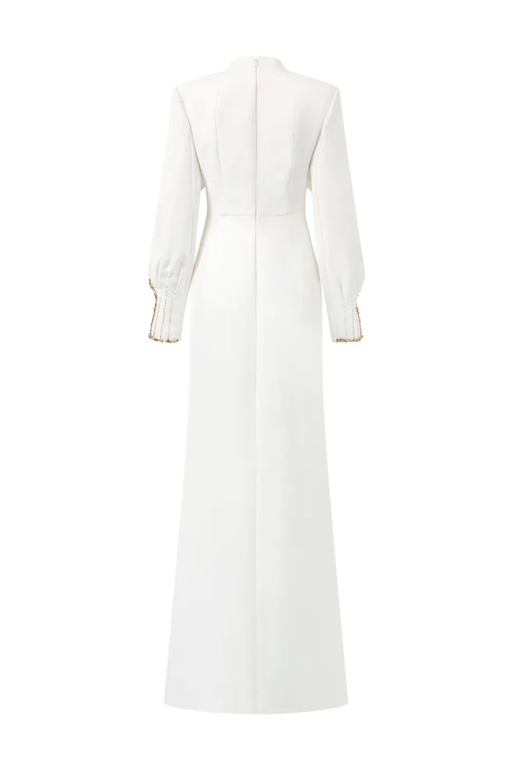 Long-Sleeve Column Dress with Embellished Cape - AURORA