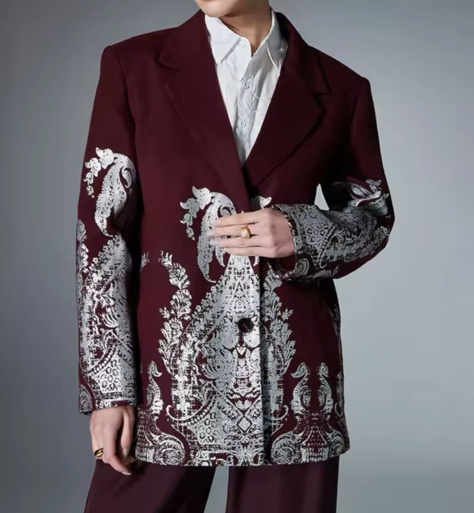 tailored blazer with baroque jacquard detailing – RAVENNA