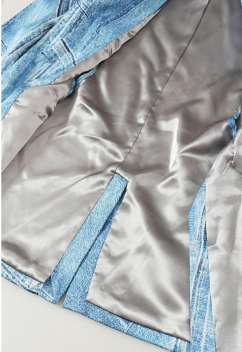 Geplooide top met uitlopende mouwen en maxi-rok set met tailleband – Rosiny 