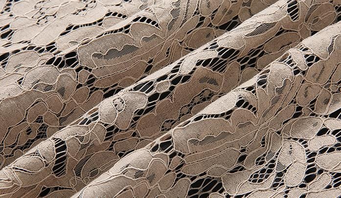 lace midi dress with contrast waistband – ZERINE