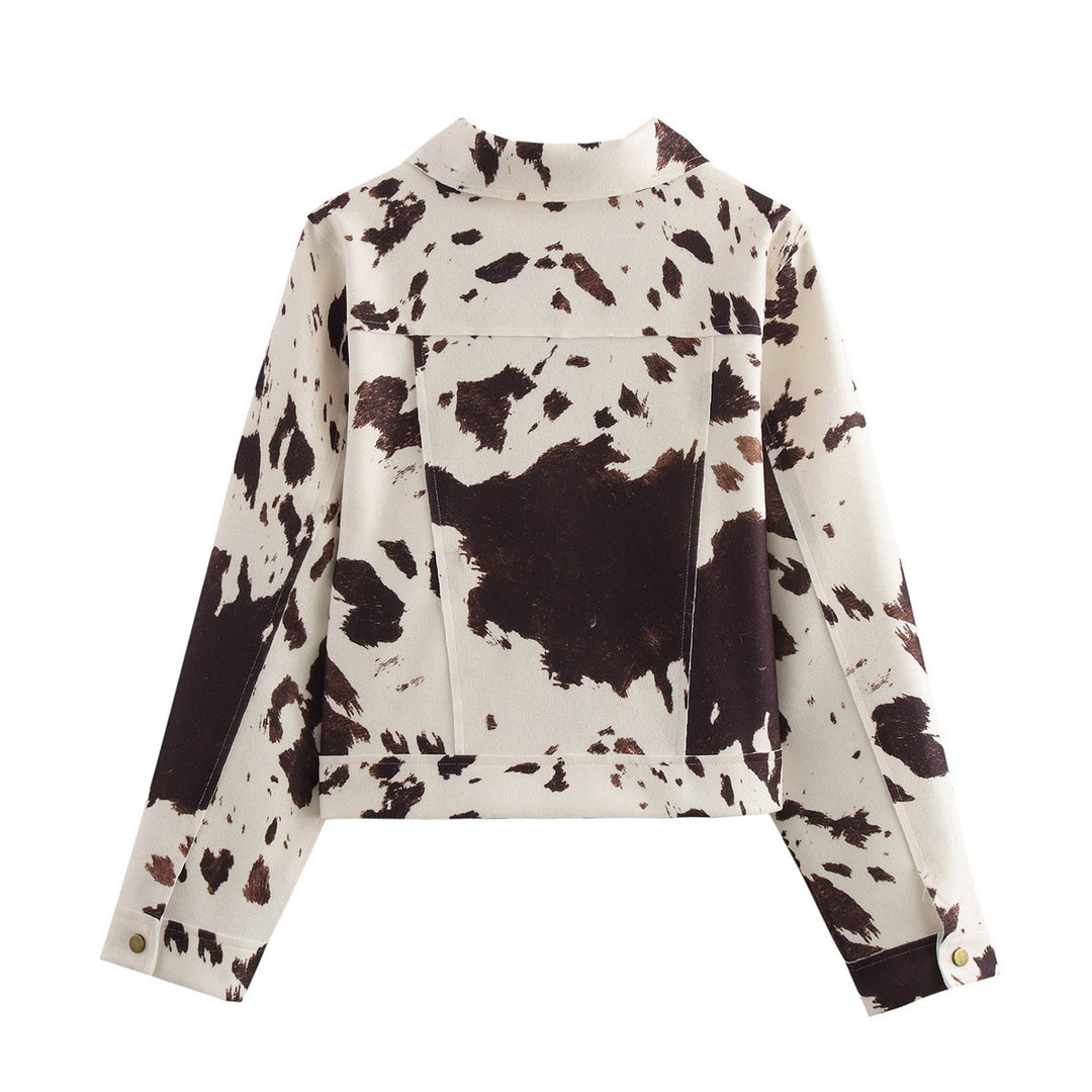 printed jacket with cow pattern – SIENNA