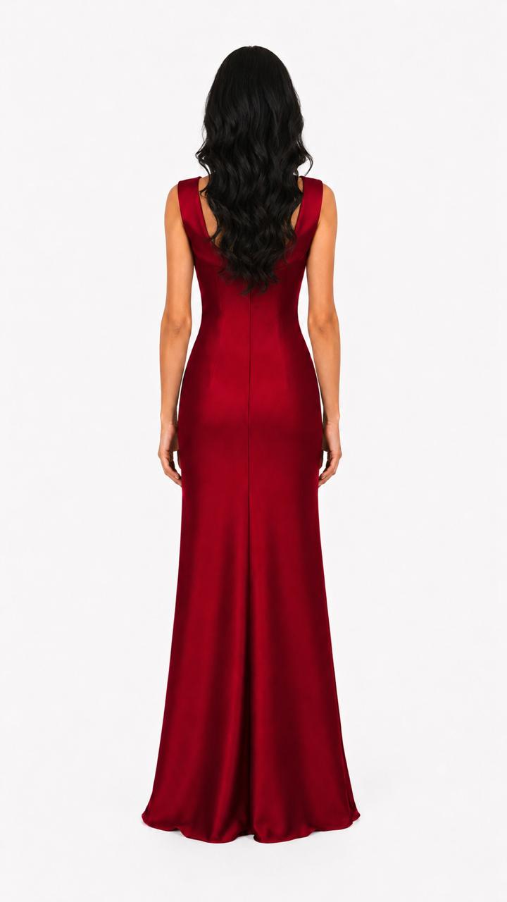 Emerald Draped Neck Mermaid Evening Gown – CELESTE