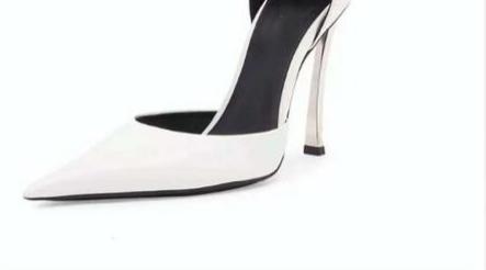 triple-strap pointed-toe heels with studded details – AURORA