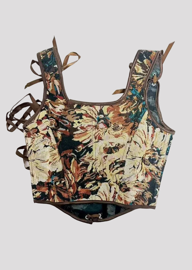 Jacquard Embroidery Slip Cami Top