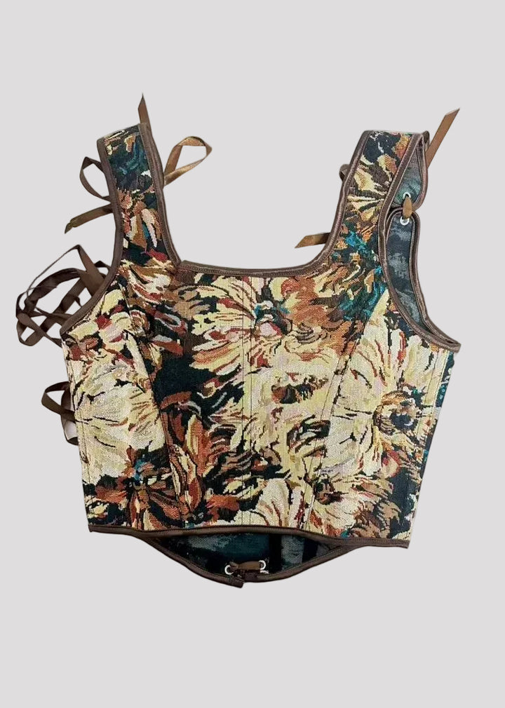 Jacquard Embroidery Slip Cami Top