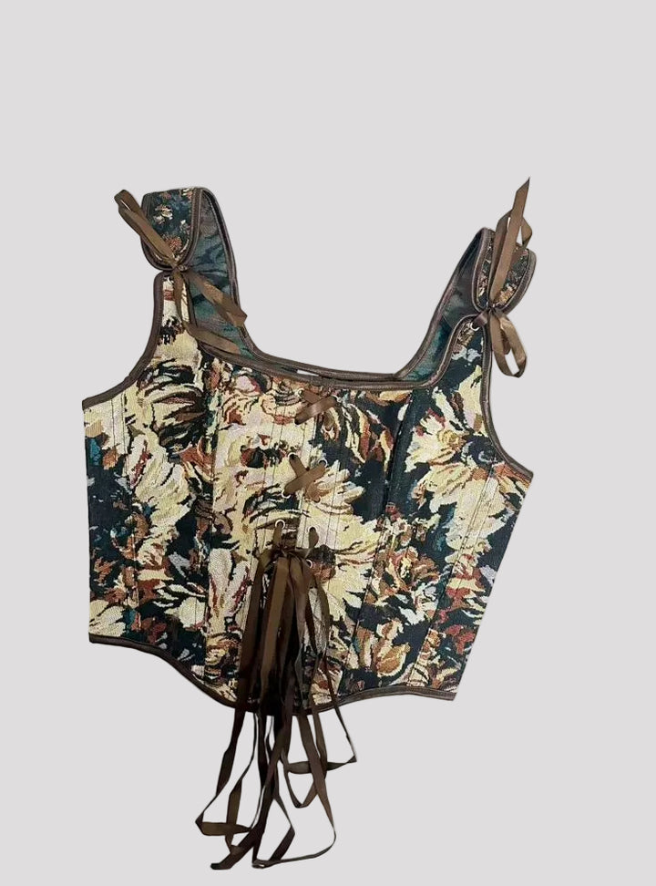 Jacquard Embroidery Slip Cami Top