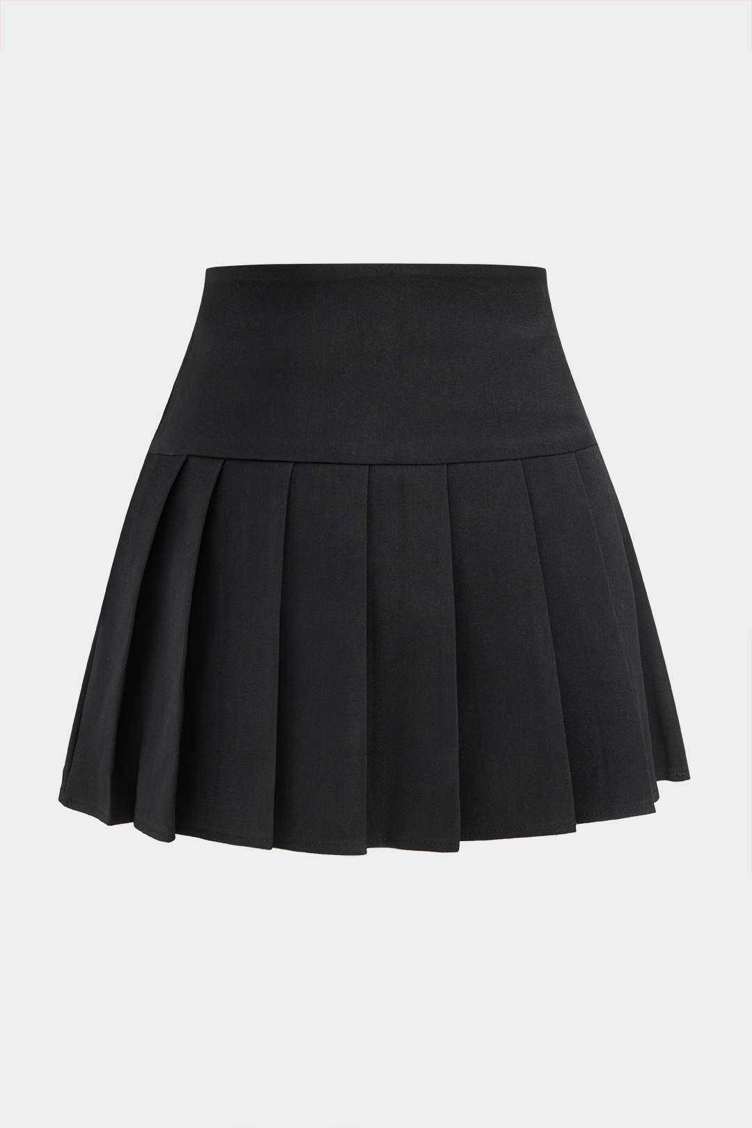 Pleated Asymmetrical Button Pocket High Waist Skirt