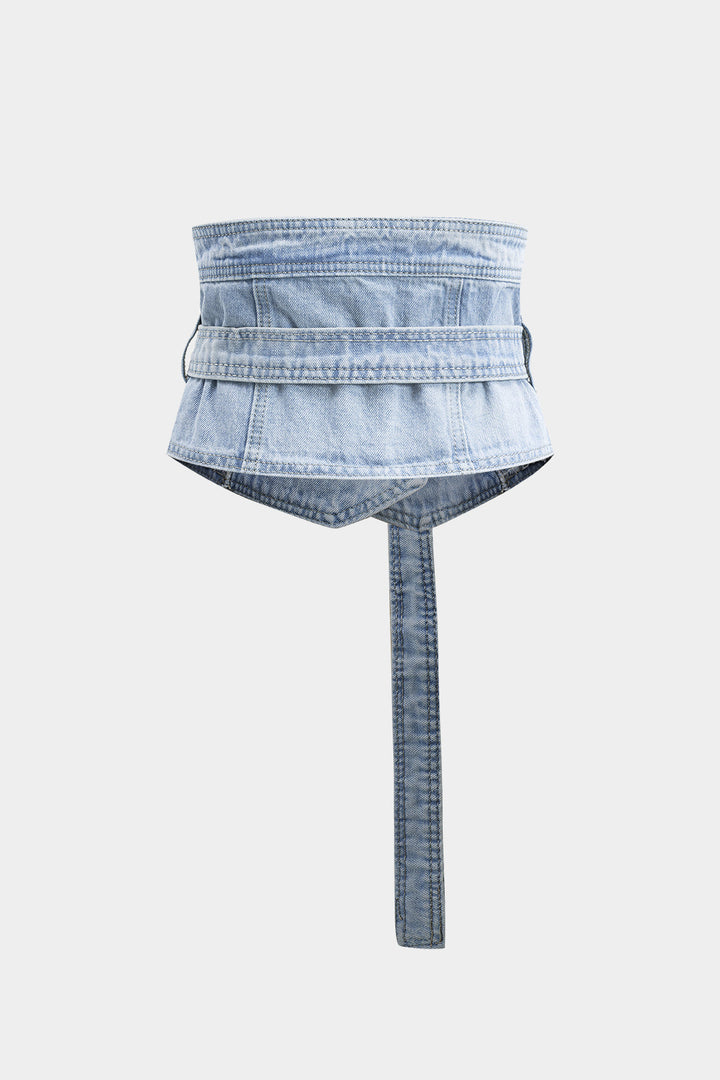 Denim Long Tail Waist Belt Corset