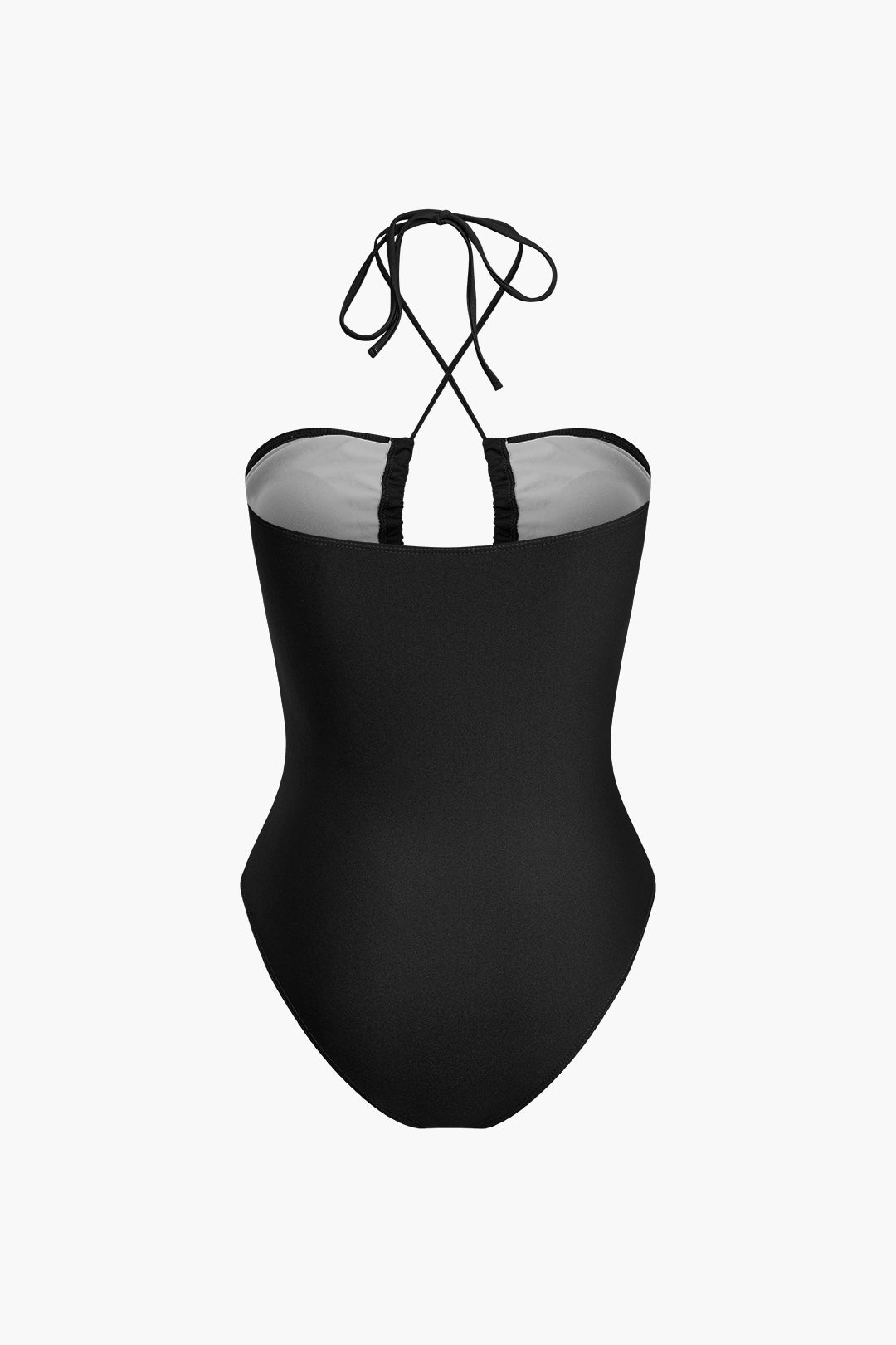 Tummy Control Tie Halter Ruched One-Piece Swimsuit