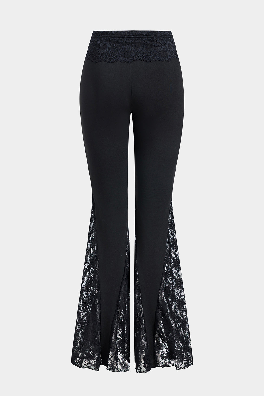 Lace Patchwork Flare Leg Trousers