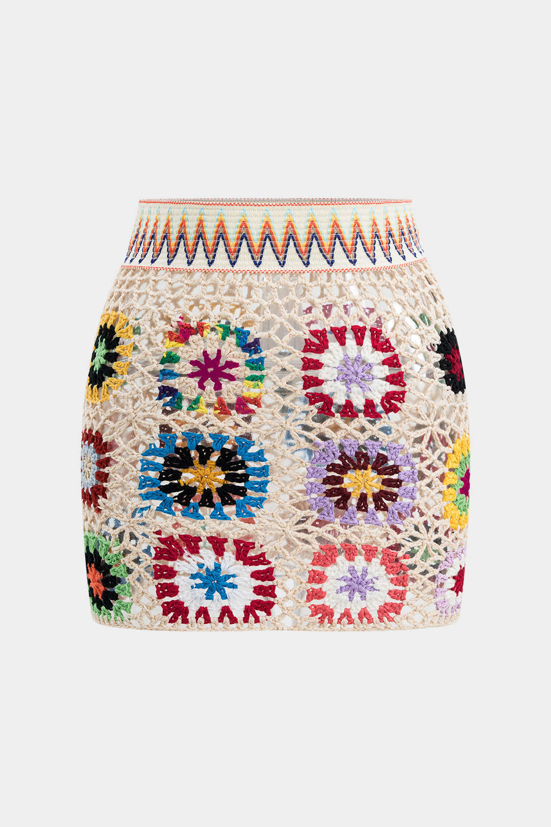 Knit Contrast Cut Out Skirt