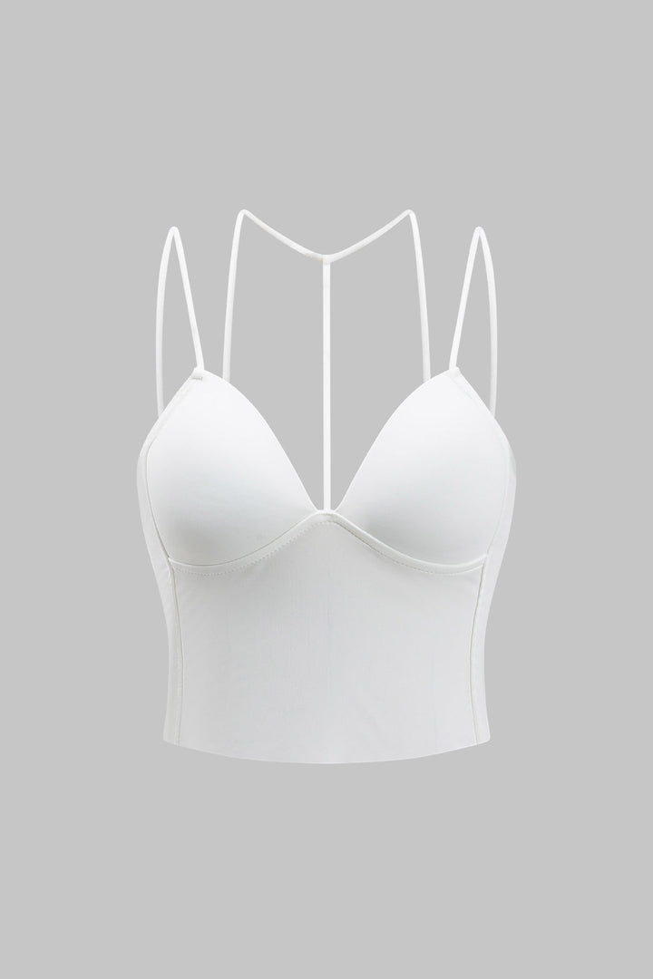 Solid Bustier Slip Cami Top