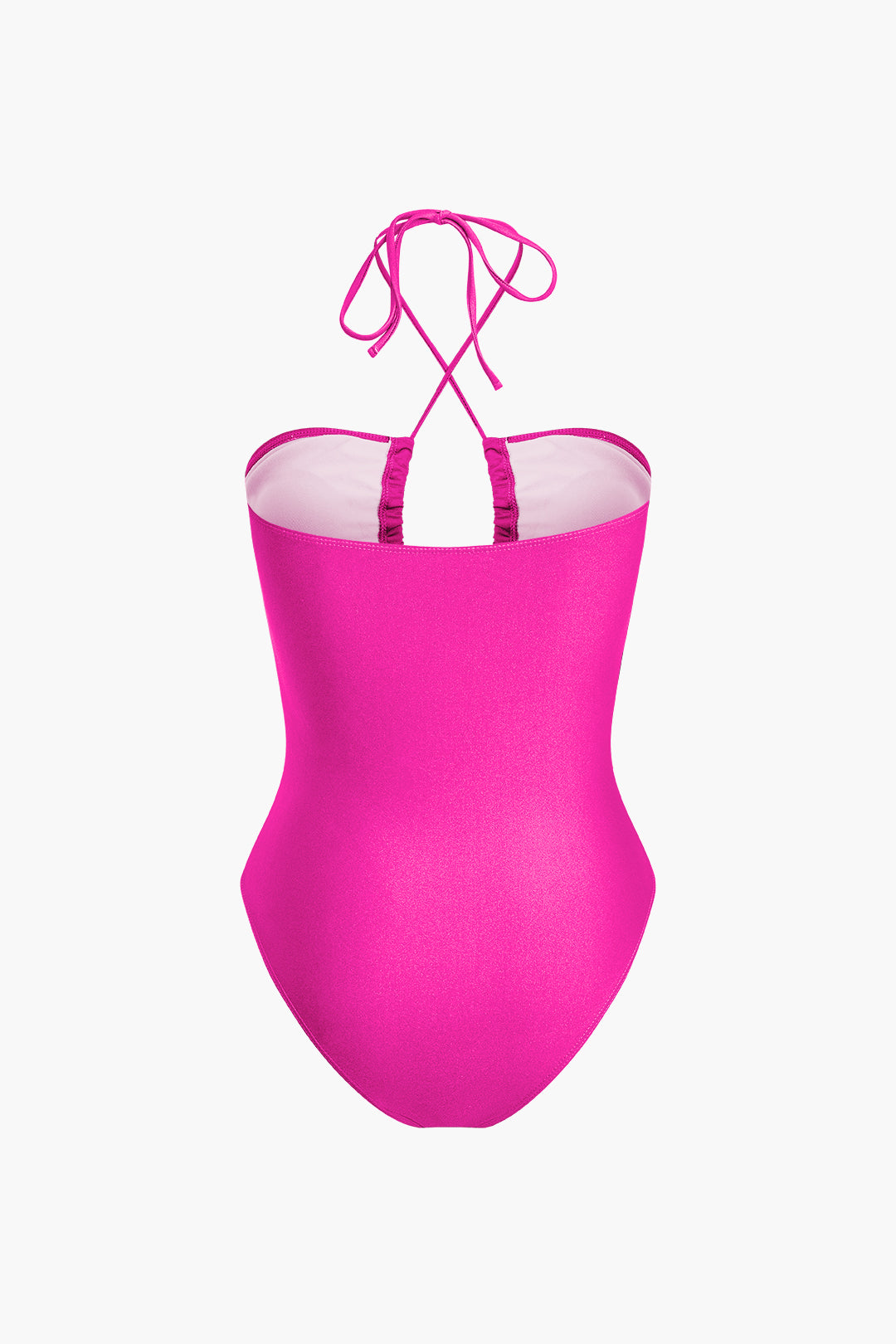 Tummy Control Tie Halter Ruched One-Piece Swimsuit