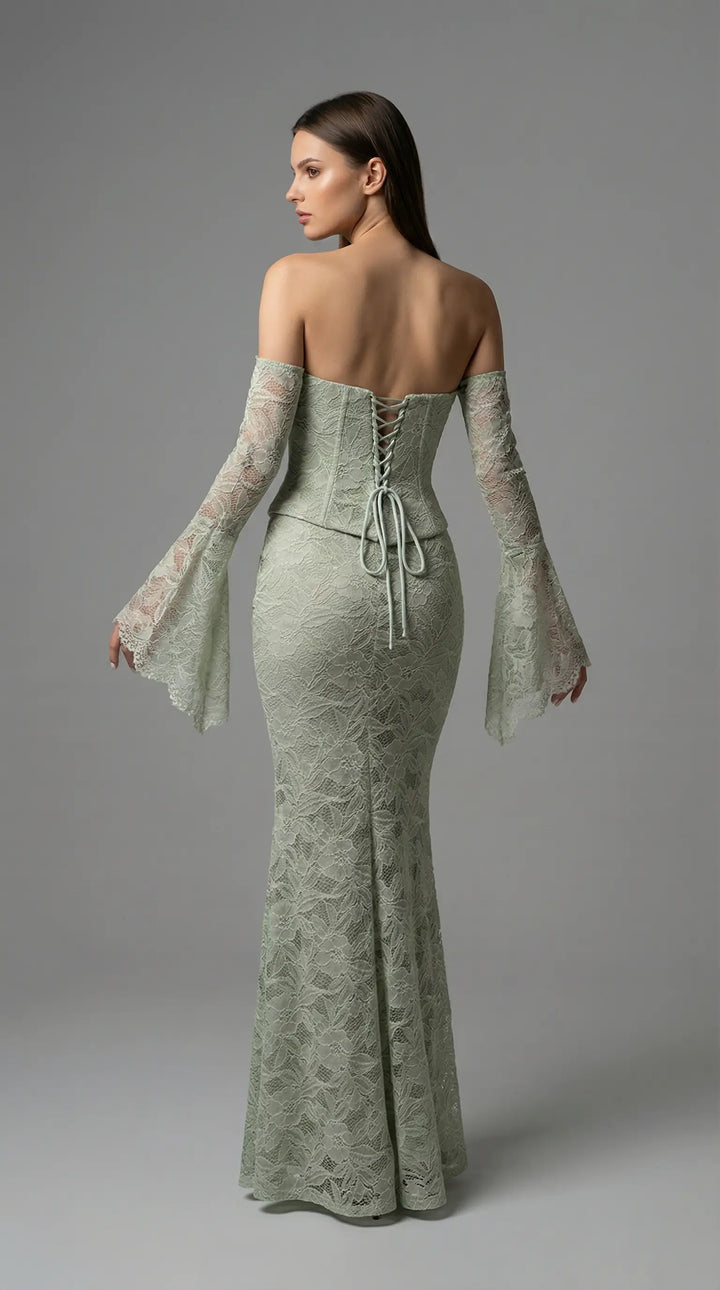 Mermaid-style evening dress with a corset-embellished bodice 2471 - SILSA