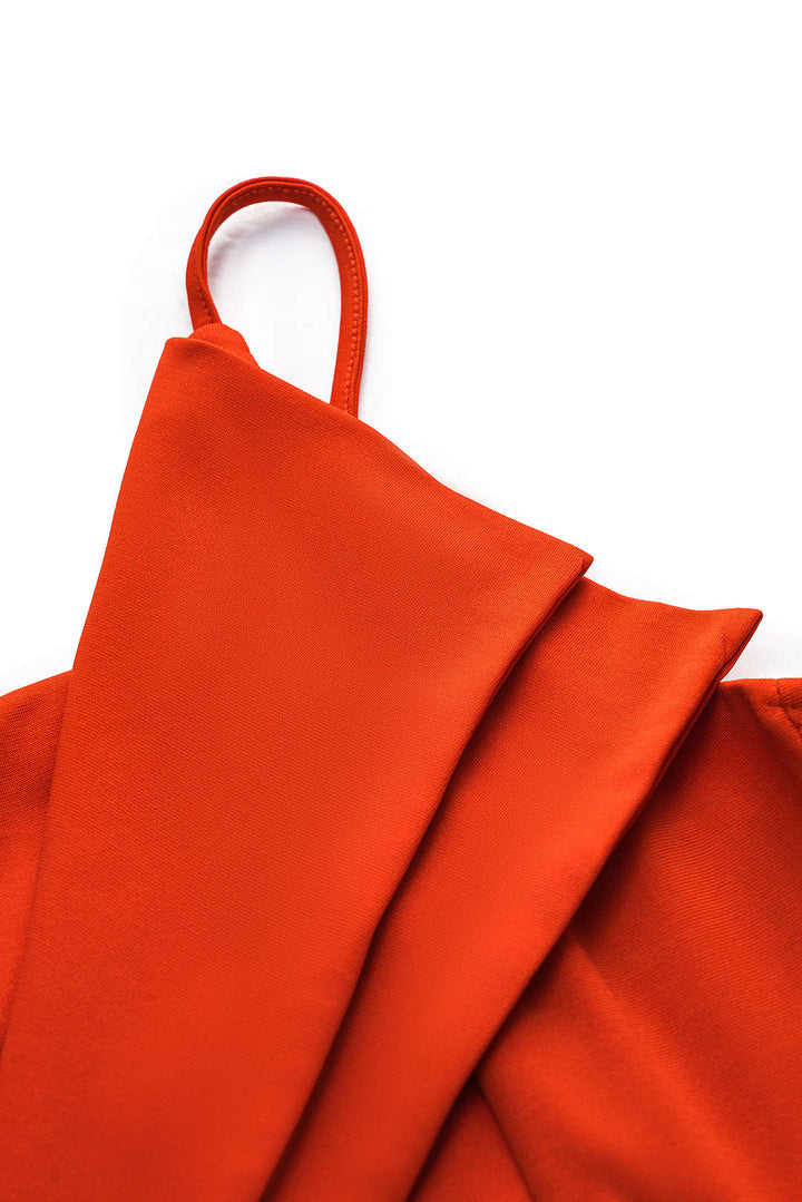 Pleated Backless Pocket Slip Jumpsuit