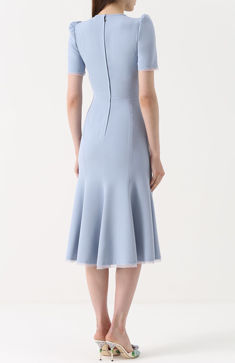 فستان ميدي بربطة عنق وأزرار لؤلؤية – إيليرا