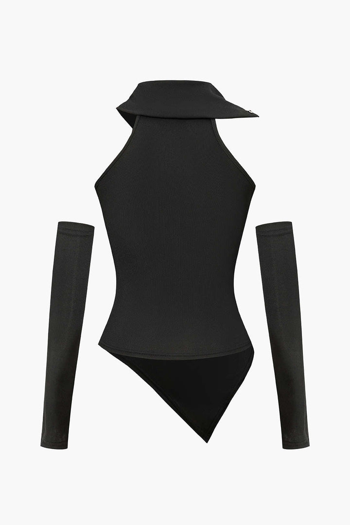 Faux Fur Patchwork Top With Gloves