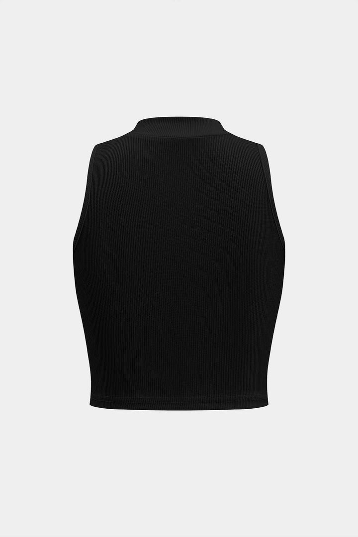 Basic Textured Sleeveless Tank Top