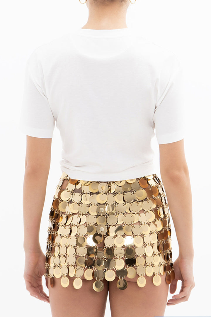 Metal Ruched Short Sleeve T-Shirt