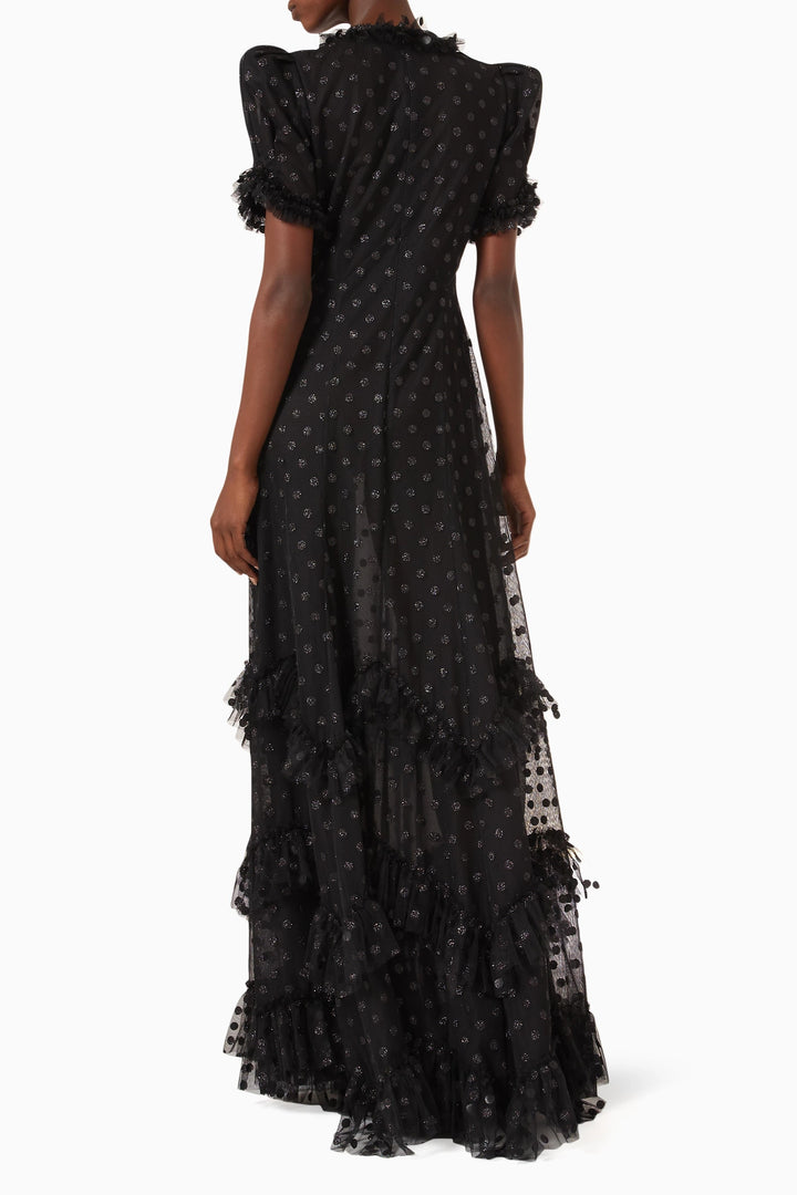 فستان من التول المكشكش بأكمام منفوخة – فييني