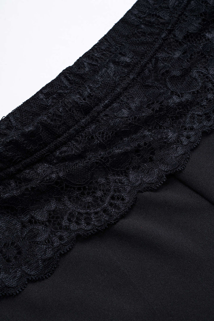 Lace Patchwork Flare Leg Trousers