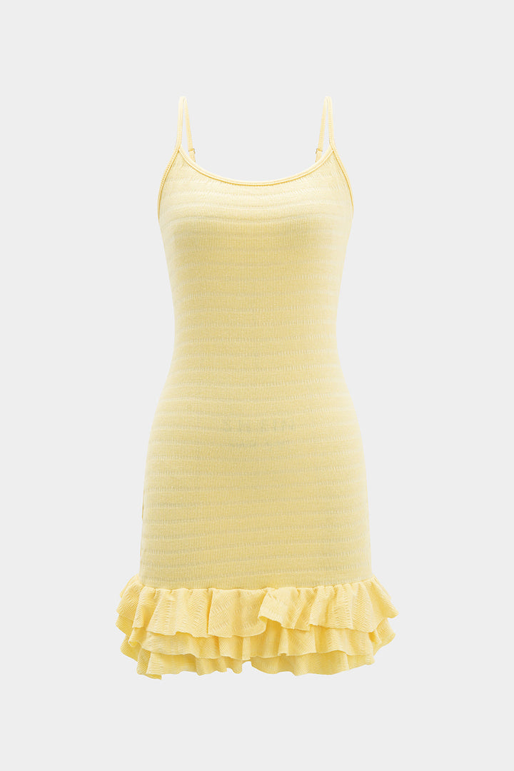 Backless Ruffle Slip Sleeveless Mini Dress