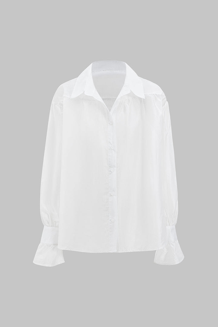 Ruched Long-Sleeve Shirt