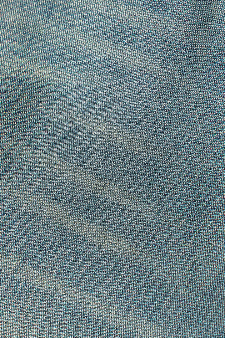 Retro Print Washed Ripped Asymmetrical Jeans