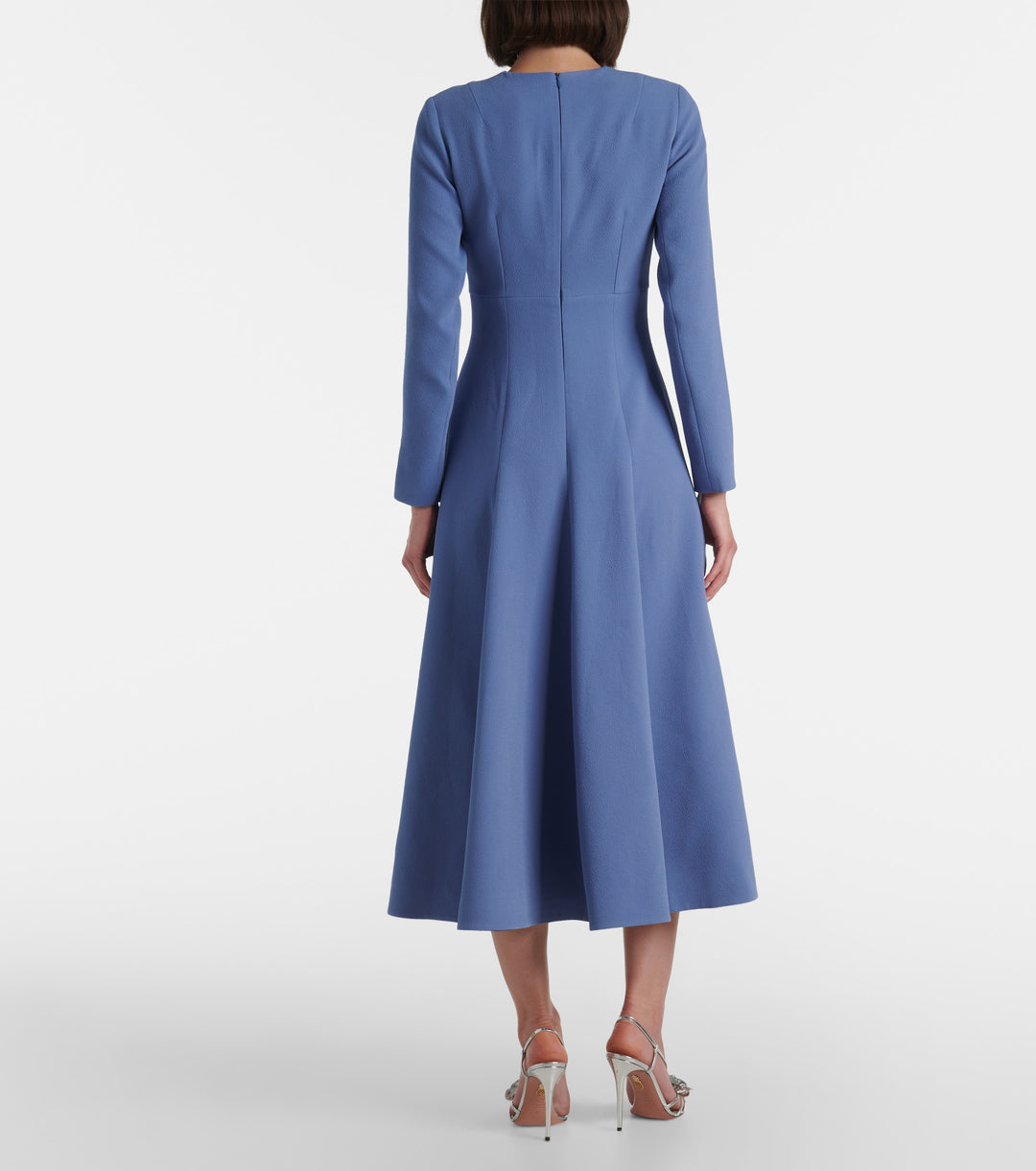 long-sleeve gathered midi dress – CELINA