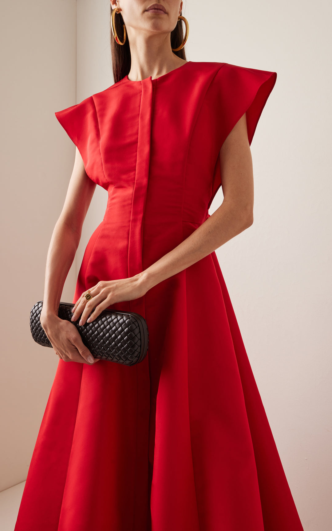 cap-sleeve gown with waist sash – VIVIEN