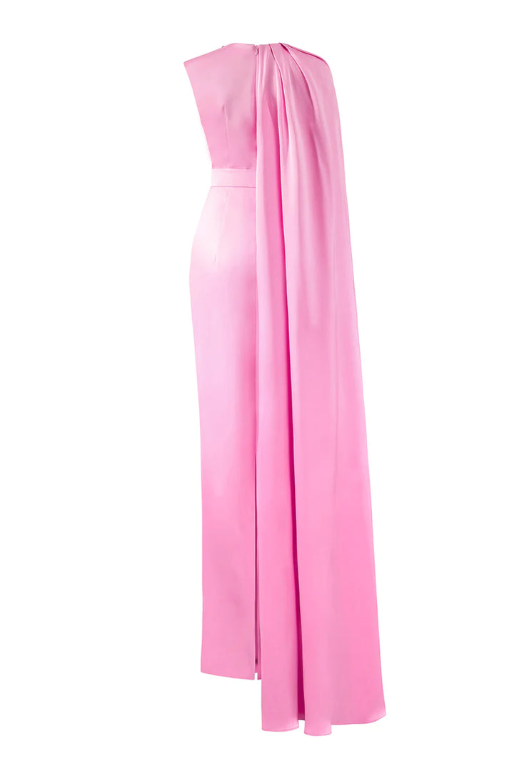 Draped shoulder cape gown – Olgah
