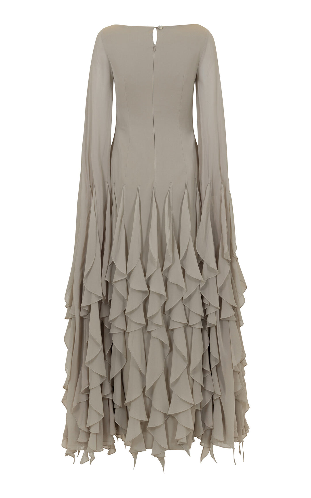 long sleeve ruffled chiffon maxi dress – SERENE