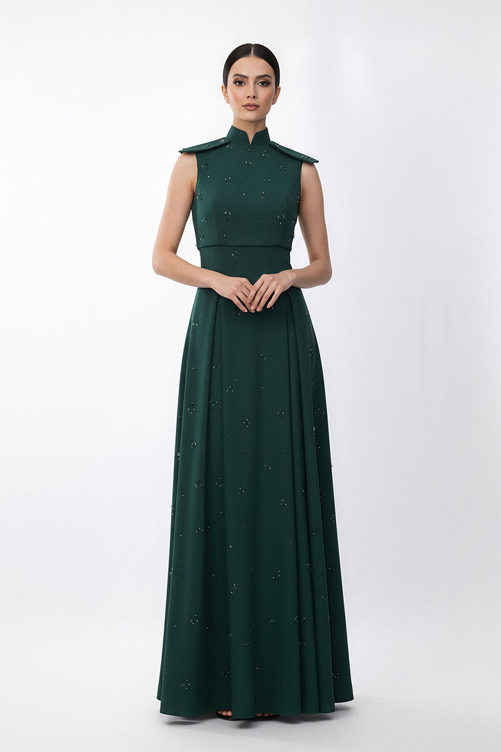 strapless embellished gown with A-line silhouette – FALENA