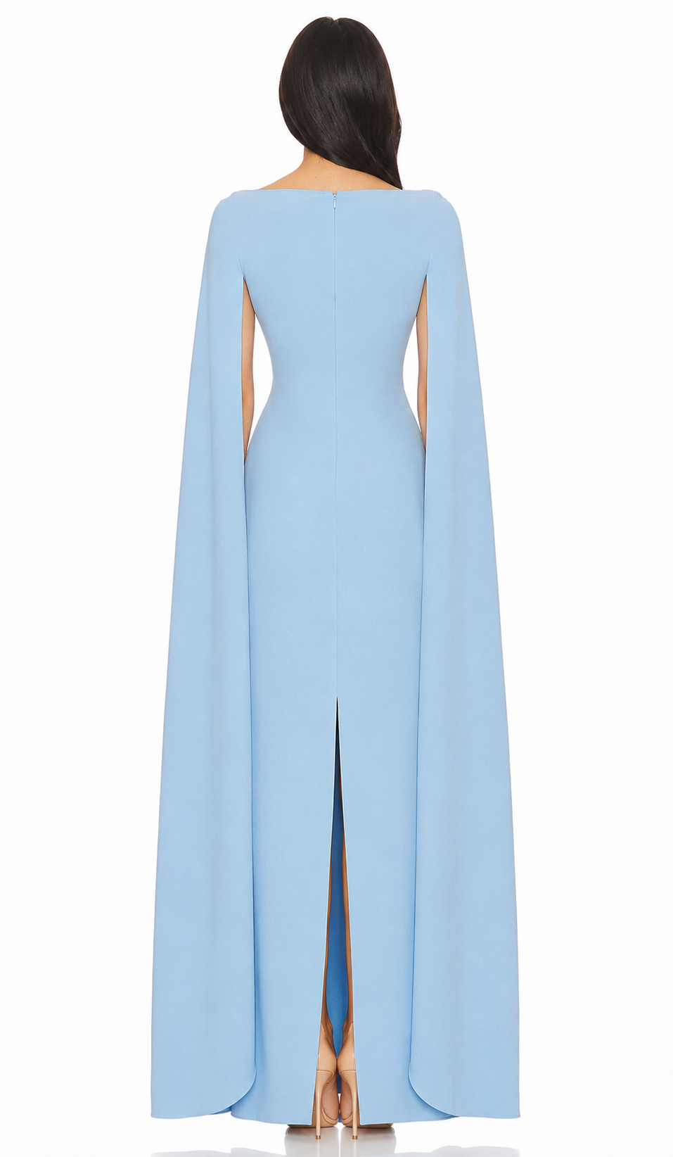 Cape Sleeve Column Maxi Dress - Sky